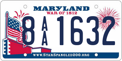MD license plate 8AA1632