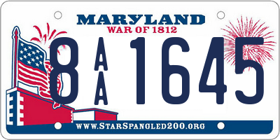 MD license plate 8AA1645