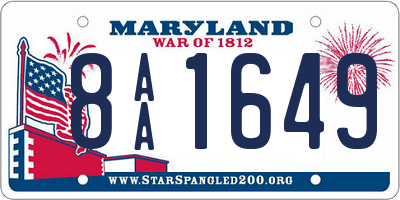 MD license plate 8AA1649
