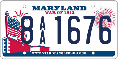 MD license plate 8AA1676