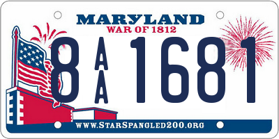 MD license plate 8AA1681