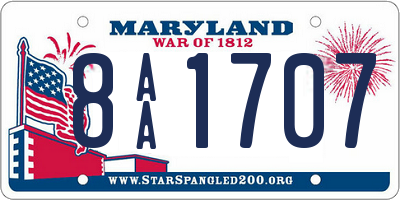 MD license plate 8AA1707