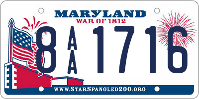 MD license plate 8AA1716