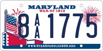 MD license plate 8AA1775