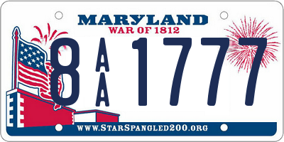 MD license plate 8AA1777