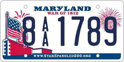 MD license plate 8AA1789