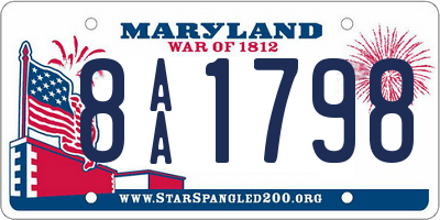 MD license plate 8AA1798