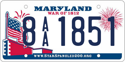 MD license plate 8AA1851