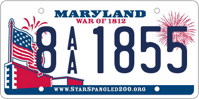 MD license plate 8AA1855