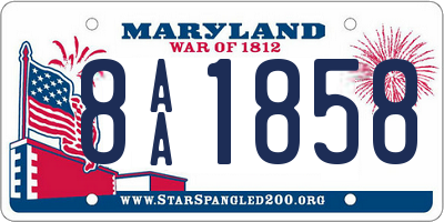 MD license plate 8AA1858