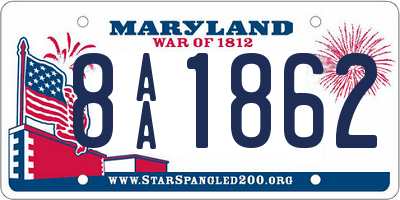 MD license plate 8AA1862
