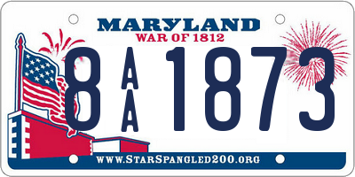MD license plate 8AA1873