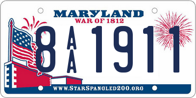 MD license plate 8AA1911