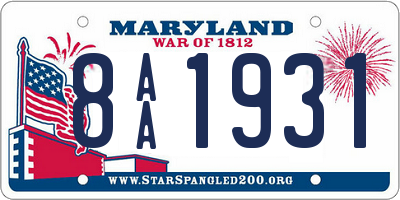 MD license plate 8AA1931