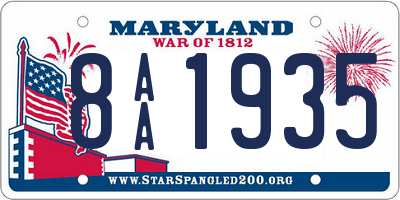 MD license plate 8AA1935