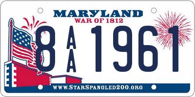 MD license plate 8AA1961