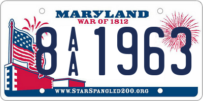 MD license plate 8AA1963