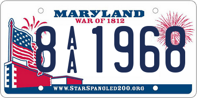 MD license plate 8AA1968