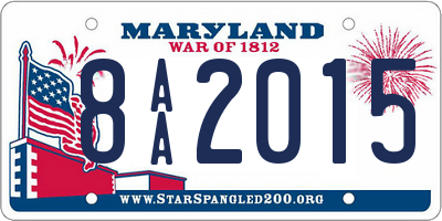 MD license plate 8AA2015