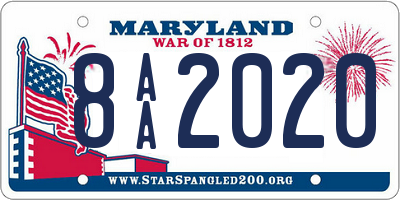 MD license plate 8AA2020