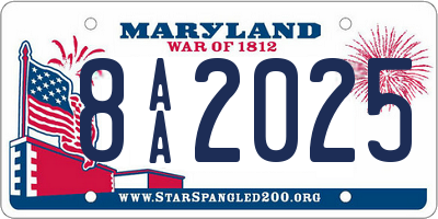 MD license plate 8AA2025