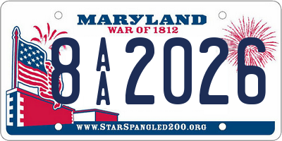 MD license plate 8AA2026