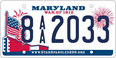 MD license plate 8AA2033