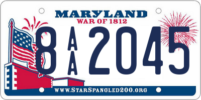 MD license plate 8AA2045