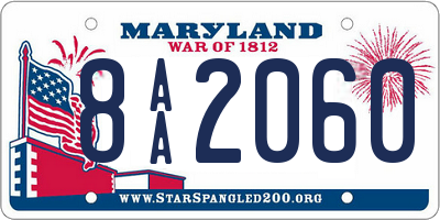 MD license plate 8AA2060