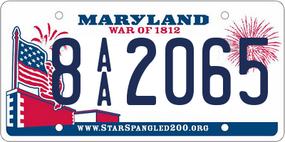 MD license plate 8AA2065