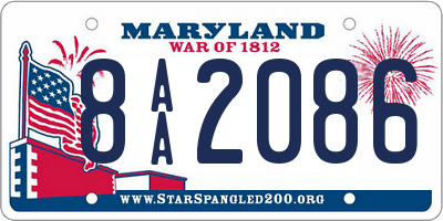 MD license plate 8AA2086