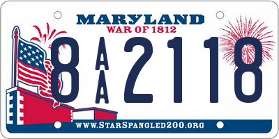 MD license plate 8AA2118