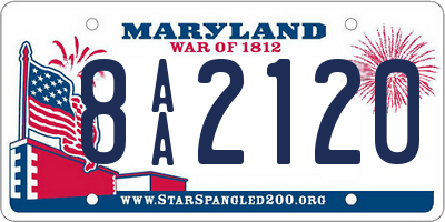 MD license plate 8AA2120