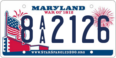 MD license plate 8AA2126