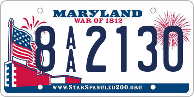 MD license plate 8AA2130