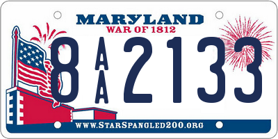 MD license plate 8AA2133