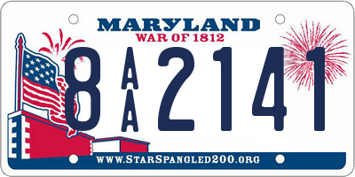 MD license plate 8AA2141