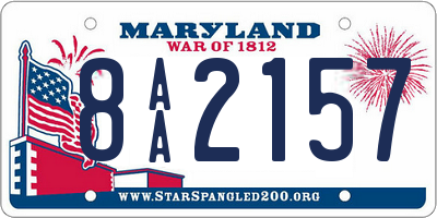 MD license plate 8AA2157