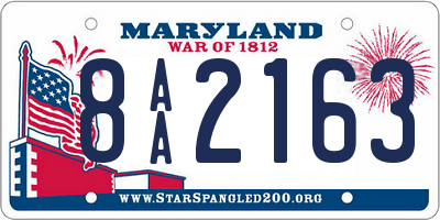 MD license plate 8AA2163