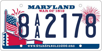 MD license plate 8AA2178