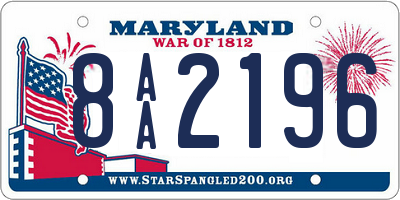 MD license plate 8AA2196
