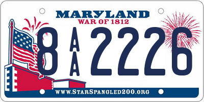 MD license plate 8AA2226
