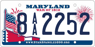 MD license plate 8AA2252
