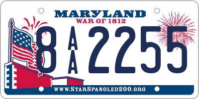 MD license plate 8AA2255