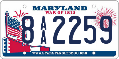 MD license plate 8AA2259