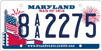 MD license plate 8AA2275