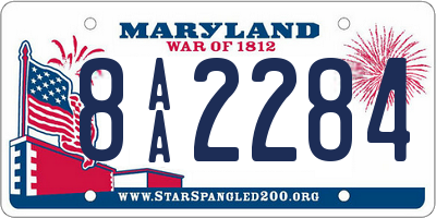 MD license plate 8AA2284