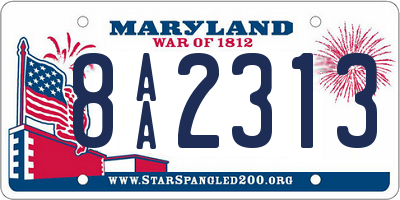 MD license plate 8AA2313