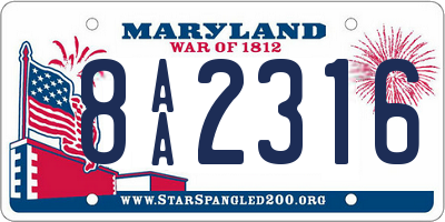 MD license plate 8AA2316