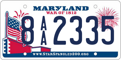 MD license plate 8AA2335